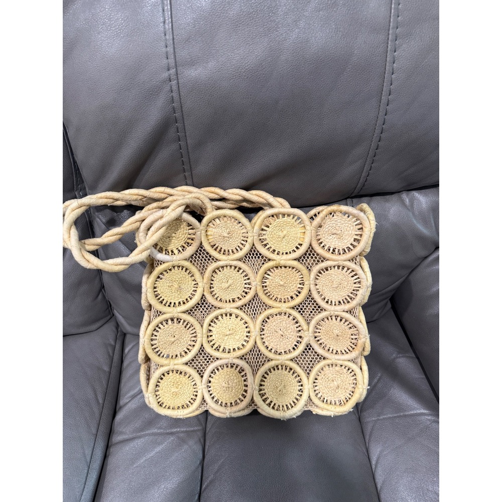 Madewell Woven Straw Circle-Pattern Tote in Natural